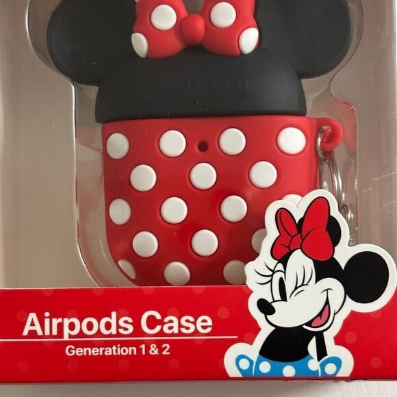 Disney Minnie Mouse AirPods 1st - 2nd Generation Case with Attached Clip NEW - Picture 6 of 6